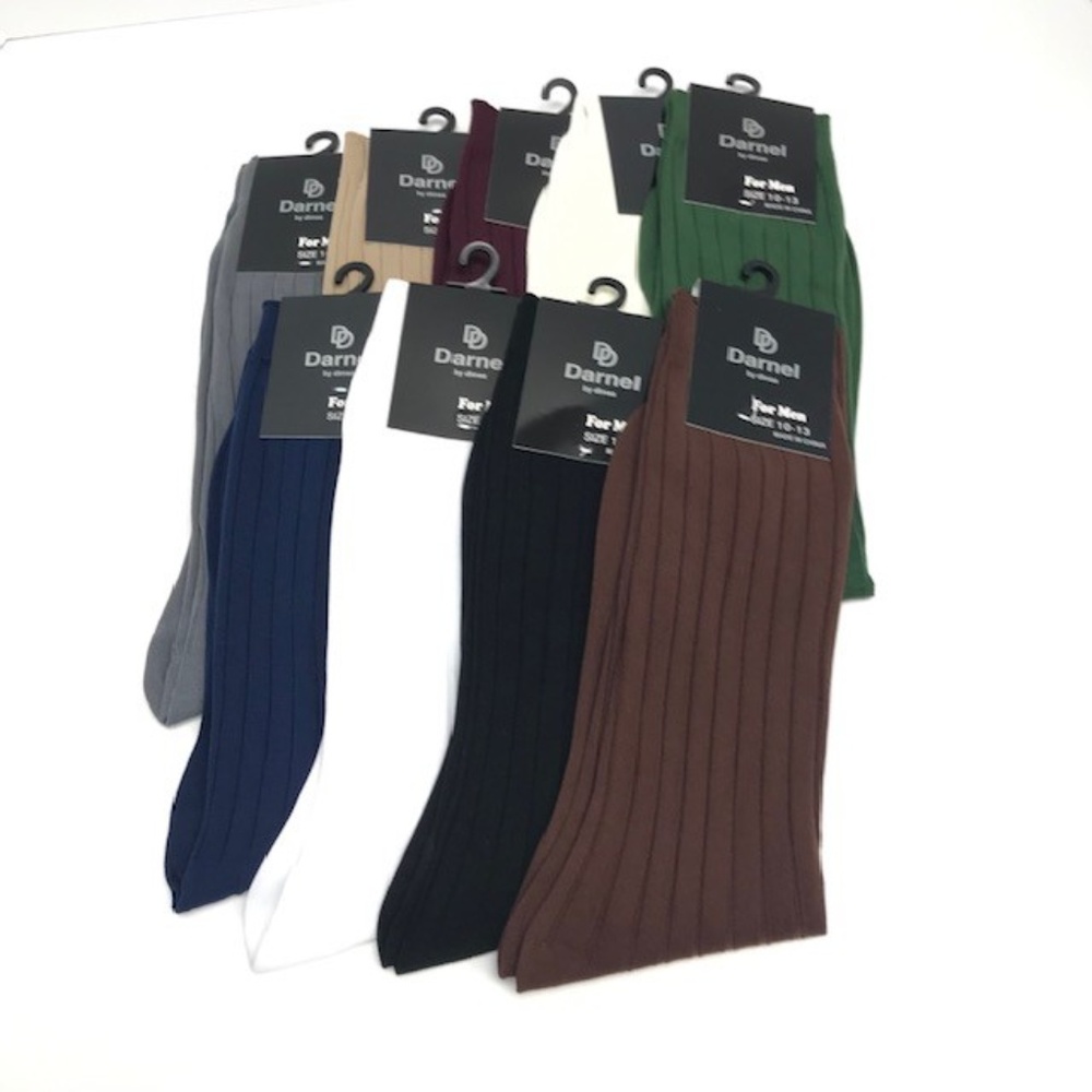 Darnel Men's Dress Socks Assorted Colors Mid-Calf Polyester Blend Size 10-13